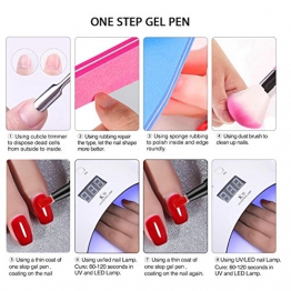 One Step gel nail polish Pen, no need base top coat, Saviland 3 in 1 UV LED soak off smalto per unghie nail art kit - 1