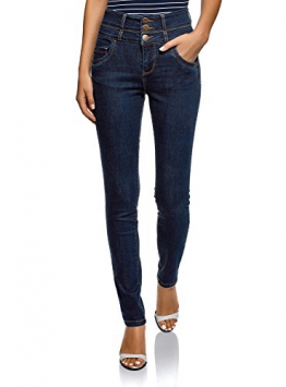 oodji Ultra Donna Jeans Skinny a Vita Alta, Blu, 27W / 32L (IT 42 / EU 38 / S) - 1