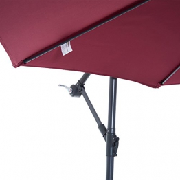 Outsunny Ombrellone Decentrato da Giardino e Spiaggia Parasole con Angolo Inclinabile in Metallo Φ3 × 2.6M Rosso Bordeaux - 1