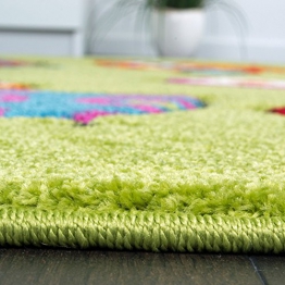 Paco Home Tappeto per Bambini con Elefante Gufi Fiori Amici Animali Verde Rosso Grigio Blu, Dimensione:80x150 cm - 1