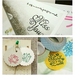 PIXNOR 6 Pezzi Stampa Timbri Legno Tondi Timbri in Gomma con Fiori Lettera Frase - 1