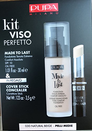 PUPA KIT VISO PERFETTO 2017 MADE TO LAST FONDOTINTA 030 + CORRETTORE 002