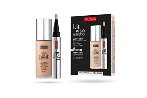 PUPA KIT VISO PERFETTO ACTIVE 2017 LIGHT FONDOTINTA 021 + CORRETTORE ILLUMINANTE 003