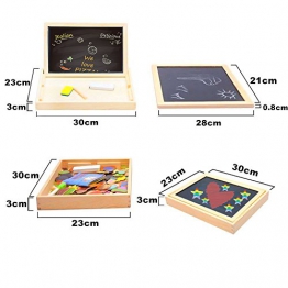Puzzle Magnetico Legno, COOLJOY Giocattolo di Legno Bambini con Lavagna a Double Face , Apprendimento Educativo Bambini 3 anni 4 anni 5 anni - quasi 100 Pezzi - può Attaccare sul Frigorifero(Animale) - 1