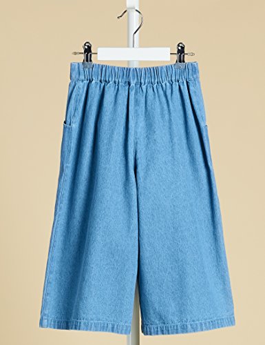 RED WAGON Pantaloni in Chambray Modello Cropped Bambina, Blu (Light Blue), 116 (Taglia Produttore: 6 Anni)