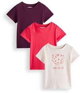 RED WAGON T-shirt con Stampa Bambina, Pacco da 3, Multicolore (Mauve Morn Virtual Pink Potent Purple 12-2102 Tcx 18-1856 Tcx 19-2520 Tcx), 134 (Taglia Produttore: 9) - 1