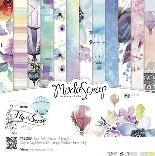 Renkalik ‘ renkalikmsa30bfes 30 x 30 cm Fly and Scrap MS carta di set (12 pezzi)