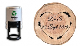 Rustico – matrimonio auto inchiostrazione personalizzato timbro Save the date – 28 mm circ - 1