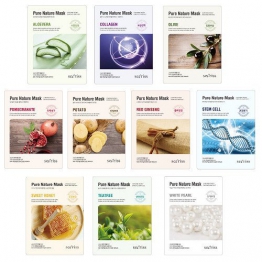 Secriss Korea - Pure Nature Mask Full Face Facial Mask Sheet 25ml 10 Combo Pack - 1