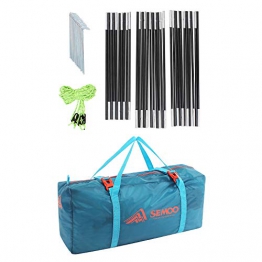 Semoo Tenda da Campeggio per 3-4 Persone, Resistente all'Acqua, per 3 Stagioni, Porta d'entrata a Forma di D, Tenda Molto Leggera e Resistente, Colore Verde e Grigio - 1