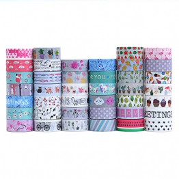 Set di 40 rotoli di nastro washi tape, nastro adesivo decorativo per mestieri, abbellisce Bullet, diari pianificatori - 1