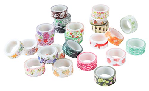 Set di nastro per mascherare Washi di 24, Collezione di nastro adesivo decorativo, Nastro per bricolage artigianato e regali