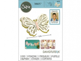 Sizzix 662392 Fustella Thinlits-Farfalla Delicata Grande di David Tutera, Acciaio,, 20.9 x 13.2 x 0.4 cm - 1