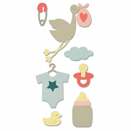 Sizzix Thinlits Fustella, Neonato di Debi Potter - 1