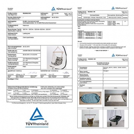 SONGMICS Poltrona Sospesa con Cuscino e Poggiapiedi, Amaca Sedia XL Imbottita, 70 x 120 cm, Portata 200 kg, Interno ed Esterno, Righe Blu e Bianche GDC46WQ - 1