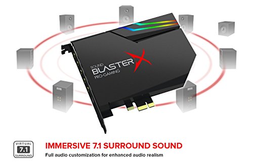 Sound BlasterX AE-5 Scheda Audio Interna PCIe Gaming ad alta risoluzione, DAC/amplificatore per cuffie (16-600 Ohm) con una striscia LED RGB per il suo PC