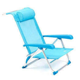 Spiaggina pieghevole Tahiti con braccioli struttura alluminio tubolare 22 mm blu - 1