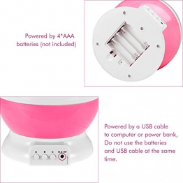 Stelle Lampada,UBEGOOD Proiettore Stelle Luce Notturna per Bambini con 4 Colori Lampadine LED 3 Offrire 8 Combinazioni Diverse Cosmos Stella lampada Ruotabile Proiettore Luci per Regali-Rosa - 1