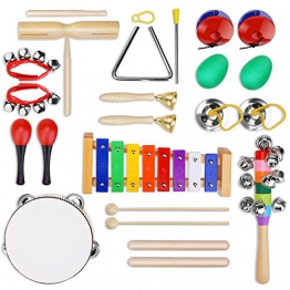 Strumenti Musicali per Bambini 23pcs Giocattolo in Legno Musica Strumenti Bambini Gioco Educativo Imparare Musica Gioco Testati Sicuri Yissvic - 1