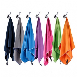 Syourself microfibra sport e viaggi towel-XL: 183cm x 81cm – asciugatura rapida, leggero, assorbente, morbido – perfetto per yoga fitness da spiaggia campeggio+borsa da viaggio e moschettone(Hot pink) - 1