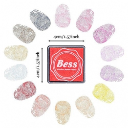 Tamponi per timbri，Tampone di inchiostro di impronte digitali 20 colori tampone inchiostro per timbri timbro cuscinetto inchiostro per fai da te e uso su carta legno tessuti Scrapbooking - 1