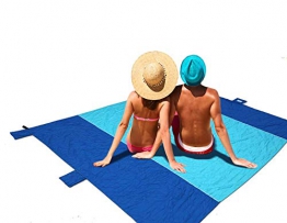 telo da spiaggia resistente alla sabbia, extra large 2m x 2.7m, dimensioni contenute una volta piegato all’interno della , lavabile in lavatrice, nylon ultra leggero e anti-strappo. Pesa solo 500g - 1