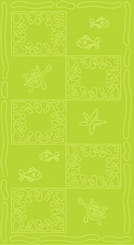Telo mare XXL 100x200cm - 100% cotone 380g/m² - design Tartaruga - colore Verde - 1