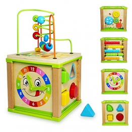 Titiyogo Giochi Legno Bambin Centri Attività Cubi Legno Giocattoli Bambino 1 Anno - 1