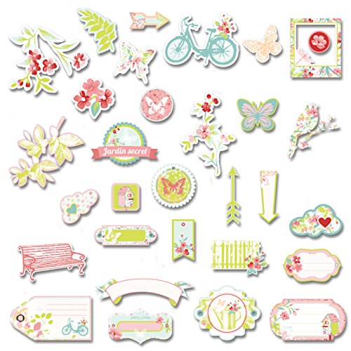 Toga CH63 Giardino Segreto – Set di 31 chipboards Stampati Cartone 11 x 14,5 x 1,5 cm