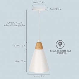 tomons Lampada a Sospensione LED Lampada a Soffitto Bianco set da 3 Scandinavo Moderno Stile per il Soggiorno in Sala da pranzo Ristorante - 1