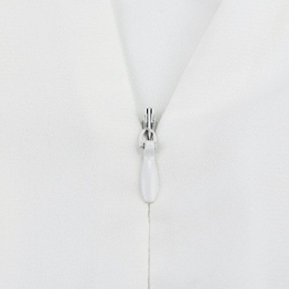 Top manica corta in chiffon,con maniche corte in chiffon,VRTYOC Camicetta casual in chiffon manica corta donna,manica a pannello manica pizzo donna bianca M - 1