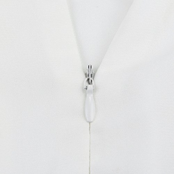 Top manica corta in chiffon,con maniche corte in chiffon,VRTYOC Camicetta casual in chiffon manica corta donna,manica a pannello manica pizzo donna bianca M - 1