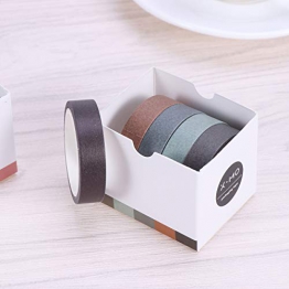 Toymytoy - Nastro adesivo in carta Washi per progetti fai-da-te di scrapbooking, per lavori artigianali in ufficio, per feste, colori casuali, 5 pezzi - 1