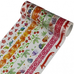 UOOOM 24 Rotoli Decorativo Washi Tape Nastro Adesivo Scrapbooking DIY Craft regalo (Design 9038) - 1