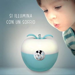 Valenti & Co - Disney Topolino - Luce Notturna Bambini con Lampada LED Colorata per Cromoterapia da Comodino, Comandi Magici con il Soffio e Finiture in Argento     - 1