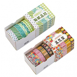 Washi tape Rolls set in quattro temi, 20PCS 10 mm x 5 meter hand-picked decorativo Craft supply nastri per scrapbooking per fai da te, 5 roll/ogni confezione regalo a tema, Four Theme, quattro Tone - 1