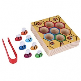 Zerodis Divertimento in legno Raccolta di api Pratiche di cattura Giocattolo Bambini Mano Afferrare Formazione Beehive Box Giochi Props educativi precoci - 1