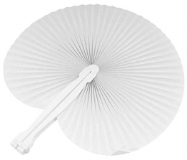 100 pezzi ventagli ventaglio da borsetta matrimonio segnaposto bomboniera wedding manico in plastica e chiusura a gancio 7 colori (bianco) - 1
