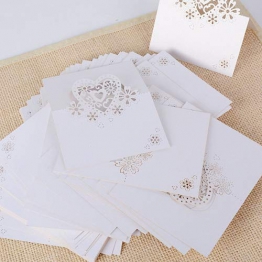 100pz 9cm*6cm Segnatavolo di Carta Cuore Bianco Perlato Segnaposti Segnabicchiere Decorazione per Martimonio Festa Compleanno Natale(Cuore) - 1
