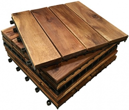 18 x extra spessa, in legno 4 stecche mattonelle, piastrelle in legno massiccio di acacia. patio, giardino, balcone, vasca idromassaggio. 30 cm Square Deck tile - 1