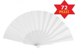 72 PEZZI VENTAGLI VENTAGLIO BIANCHI PER MATRIMONIO WEDDING SPOSA VENTAGLI CHIESA - 1