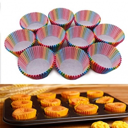 Bornfeel Pirottini di Carta 600 Pezzi 6 Stili 3,2 x 5 x 6,8 cm per Pasticcini Forno Cioccolatini Arcobaleno - 1