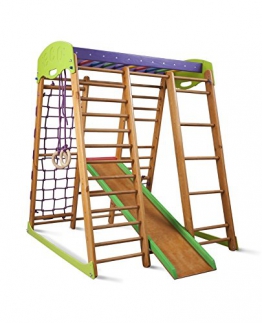 Centro di attività "Karapuz", anelli, barre di scimmia, scivolo per bambini, al netto di arrampicata, scala svedese - 1