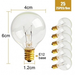 Chenci Catene Luminose, Illuminazione Luci Stringa Lampadina 25 G40 Bulbi 7,5m Filo Luce Decorazione Festa/Matrimonio/Giardino/Cortili/Pergole Bianca Calda (2 Lampadine Ricambio) - Nuovo Versione - 1