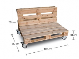 clc ARREDO Divanetto Pallet richiudibile con Ruote Made in Italy - Colore Neutro Verniciato - 1
