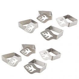 COM-FOUR® 8x morsetti in acciaio inox con decorazioni (08 pezzi/foglio) - 1