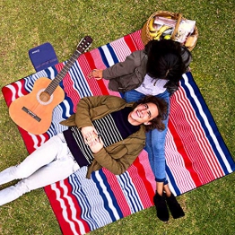 Coperta Telo Picnic Impermeabile 200x150cm Grande Pieghevole Portable Tre strati Picnic Stuoie per Spiaggia Campeggio Giardino (rosso) - 1