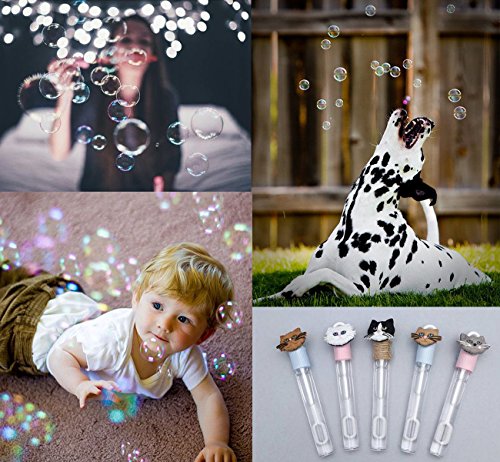 Cubewit 60x bolle di sapone con il manico a cuore,Wand Heart Tube Bubble wedding decorazione della tavola di accessori per feste