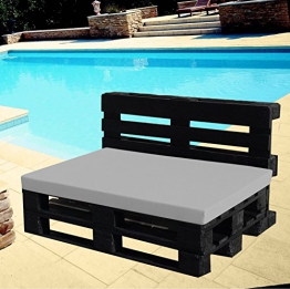 Cuscino per Bancale - Cuscino per Seduta Divano Pallet di legno - in morbido tessuto - 80x120 40x120 (GRIGIO, 80X120X8 SEDUTA) - 1