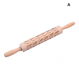 Dastrues Mattarello Legno, Mattarello in Rilievo, Matterello di Natale gingolfiere Natale Goffratura mattarello mattarello Decorato mattarello Decorativo Legno - 1